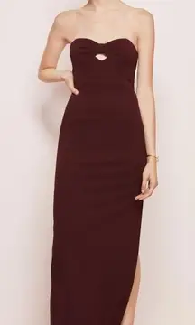 WATTERS & WATTERS Iliana Wine Crepe Stretch Gown Style 6807 Size 10 NEW with tag