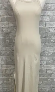 Old Navy Cream Ribbed Midi Dress