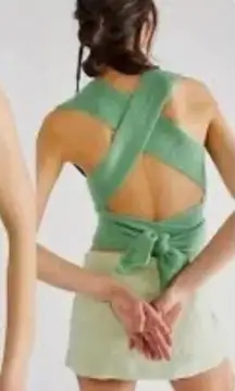 Free People FP Beach Green Orchid Convertible Open-Back Sweater Tank NWT Size S