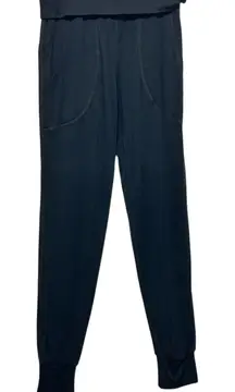 Elan Boutique Jogger Pants S Black Modal Blend Foldover Waist Lounge Leisure