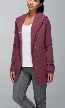 Lululemon Find Your Centre Wrap Hoodie‎ Heathered Marled Rust Berry Size 2