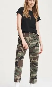 Rag &‎ Bone Women's Buckley Camo Camouflage Green Chino Cropped Pants Size 27