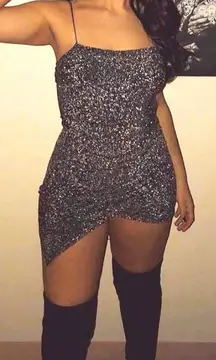 Sparkly Wrap Tight Dress