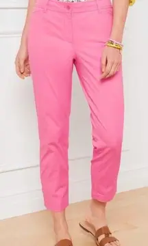 NWT Talbots Perfect Crop Aurora Pink Mid Rise Straight Leg Stretch Sz 8 pockets