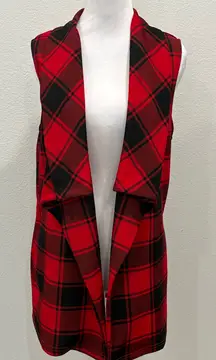 Red and Black Checkered Vest Size M