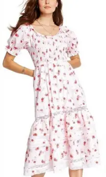 LoveShackFancy x Target Cosette Smocked Pink Floral Cotton Lace Dress Size XXS‎