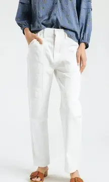 AGOLDE Cooper Cargo Jeans Women's 31‎ Milkshake Straight Leg Full Length Denim