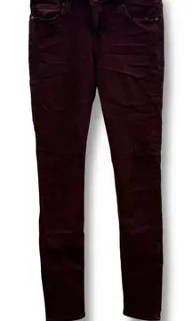 Just Black Skinny Jeans Women’s Size 29 Burgundy Red Mid Rise‎ Full Length