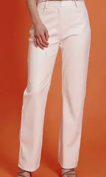 Wilfred White Faux Leather Straight Leg Crop Pants Capsule Chic Comfort Size 4