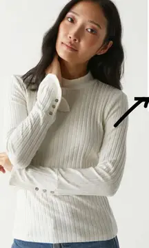 Michael Stars Opal Button Cuff Turtleneck