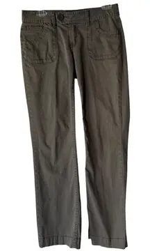 Aeropostale Vintage Y2k Cargo Pants Green Utility Pockets Straight 5/6 Low Rise