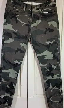 Ksubi Skinny‎ Zip Ankle Jeans Spray On Dirty Cammo Denim Womens Size 28" Camo