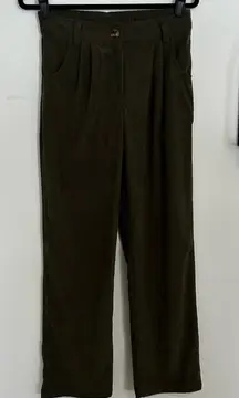 Halara Olive Green Loose Fit Corduroy Pants Size Small