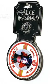 Disney Alice In Wonderland Mad Hatters Cotton Thread Johhny Depp Belt Buckle NWT