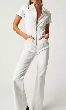 Free People Jayde Flare Leg Jumpsuit White L
