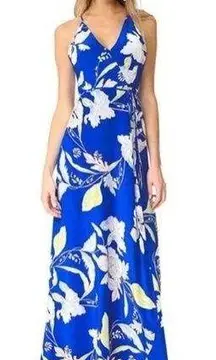 Yumi Kim  Rush Hour Maxi Dress Eastern Garden Royal Blue Wrap Floral Women Size S