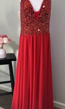 Glow Dress‎ Women's 14 Formal Red Sequin Prom Pageant Homecoming