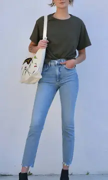 AGOLDE Merrel High-Rise Raw Hem Low Stretch Straight Denim Jeans Size 26‎