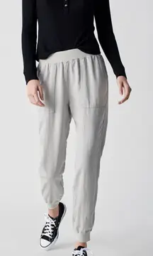 Farherty Arlie Day Pants Jogger Size Medium Gray Tencel Linen Cotton Casual