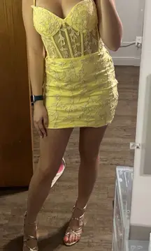 Short Yellow Homecoming Dress