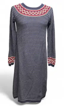 Hanna Andersson Womens Fair Isle Knit Sweater Dress Small Nordic Scandi Style
