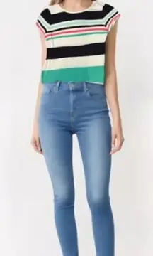 Crown And Ivy Short Sleeves Crew Neck Striped‎ Pattern T-Shirt Size XL