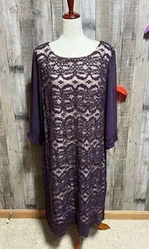 R&M Richards Purple Lace Dress