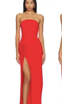 Amanda Uprichard Wolfe Red X Revolve Maxi Gown