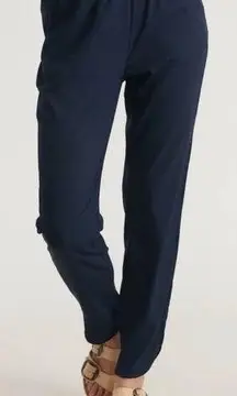 Marine Layer Allison Pant Navy Blue Ankle Tencel Dolphin Hem Re-spun Size M