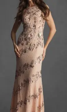 MAC DUGGAL 5500 Womens Embellished Bateau Neck Cap Sleeve Gown