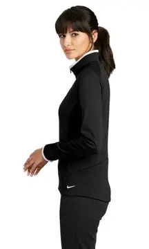 Nike Golf Ladies Dri Fit Black and White 1/2 Zip Long Sleeve Pull Over, Womens M