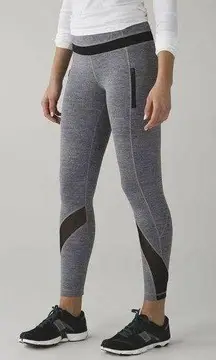 Lululemon  Size 6 Leggings Inspire Tight II Mesh Cyber Black Deep Coal Black