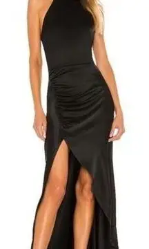 Retrofete Sab Dress Black Maxi Halter Satin Size Small NWT Sleeveless