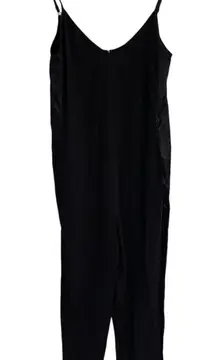 rag & bone Black Silk V-Neck Jumpsuit W/ Spaghetti Straps & Zippered Back Size 8