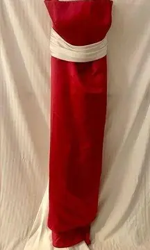 Bill Levkoff Dark Pink and White Formal Dress