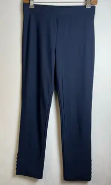 IC by Connie K Button Hem Stretch Pants Women’s Size Small Navy Made in USA