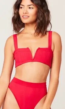 Lspace red lee lee bikini top