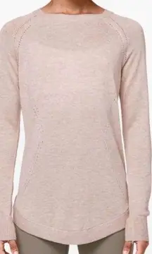 LuluLemon Be Fearless Knit Long Sleeve Sweater Thumb Holes Pink Womens Size 2