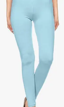 Leggings Depot High Waisted Knit Leggings Sky Blue OS