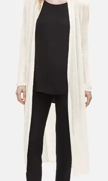 Eileen Fisher Cardigan organic linen crepe duster womens White (medium) natural