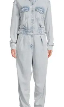 7 FOR ALL MANKIND DENIM LUSTRE BALLOON SLEEVE JUMPSUIT.  Size Small. NWOT