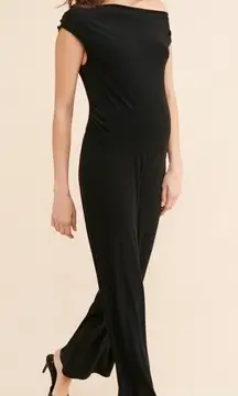 YUMI KIM BLACK VIRGINIA MATERNITY POSTPARTUM WIDE LEG JUMPSUIT EUC SIZE M