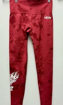 NWT Darc Sport Civil Regime Blush Red Reaper Kelly Seamless Leggings| Size Small