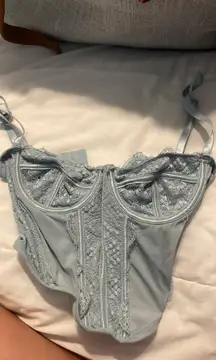 light blue corset