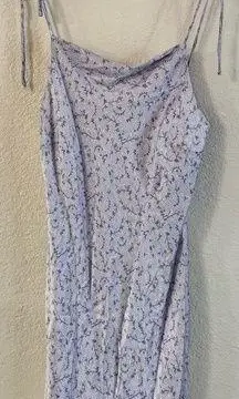 ZARA  Floral Lavender Strappy Tie Slip Dress size small