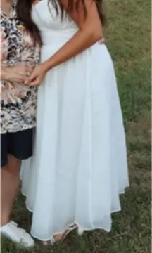 White Lulus Dress Midi Strapless Bridal