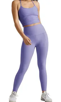 Beyond Yoga purple periwinkle workout set