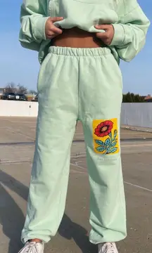 NEW BOYS LIE GET BLOCKED MINT SWEATPANTS - SZ SMALL