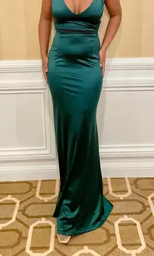 Emerald Satin Formal Dress