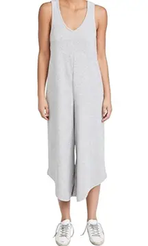 Z Supply Jumpsuit Women Medium Gray Starlette Terry Cropped Wide Leg NWT Outdoor